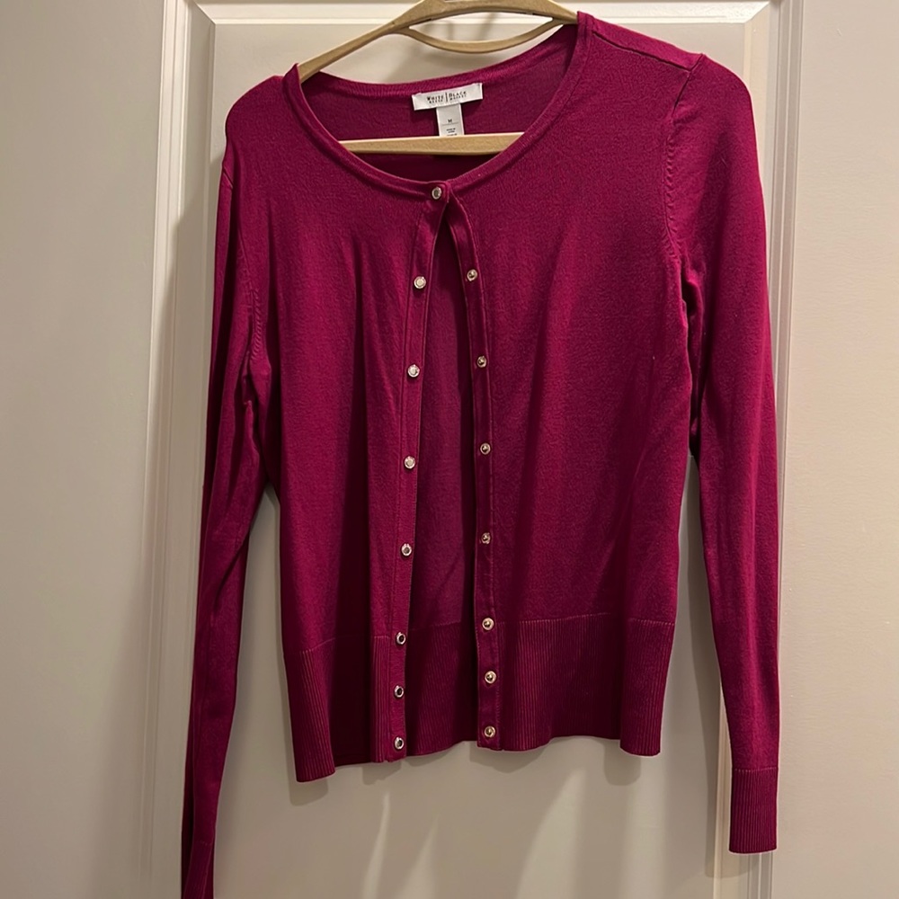 White House Black Market magenta cardigan